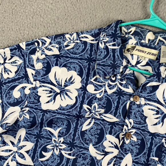 Point Zero Button Shirt Men's Large Y2K Hip Pop Causal Short Sleeve Summer - Picture 3 of 10